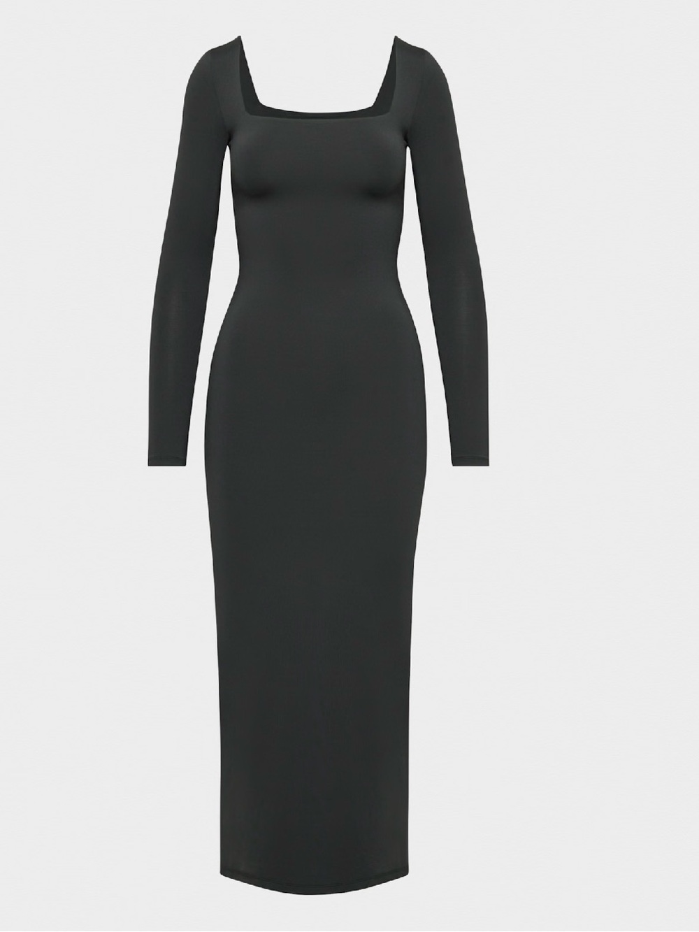 Aritzia Charcoal Scoop Neck Long Sleeve Bodycon Dress